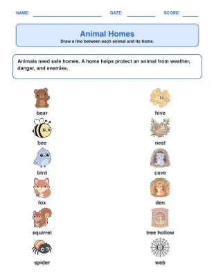 Animal Needs & Behaviors worksheet generator