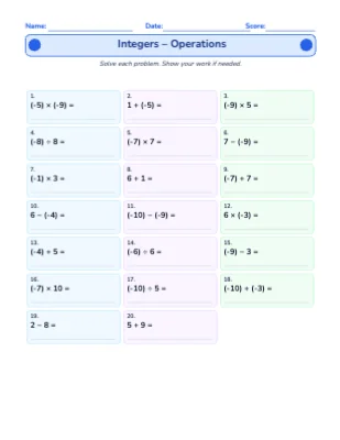 Integers & Negatives