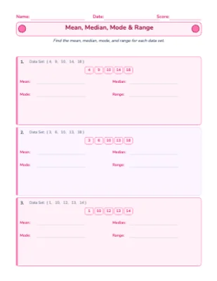 Mean, Median, Mode & Range
