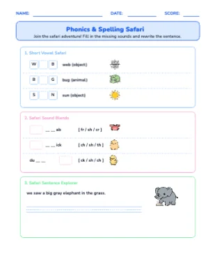 Phonics & Spelling Safari