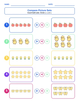 Compare Picture Sets worksheet generator