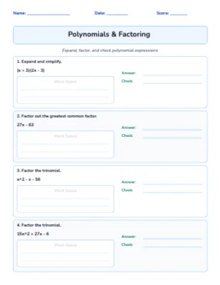 Polynomials & Factoring