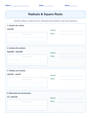 Radicals & Square Roots