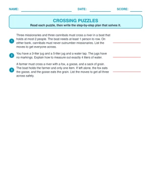 Crossing Puzzles worksheet generator