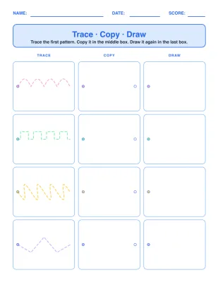 Trace · Copy · Draw worksheet generator