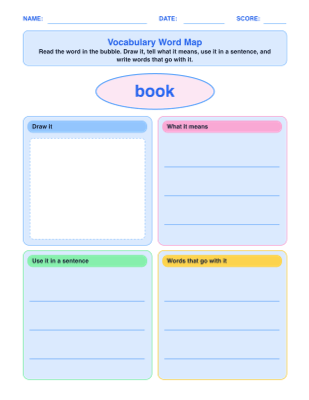 Vocabulary Word Map worksheet generator
