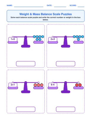 Weight Balance Scale Puzzles