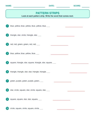 Pattern Strips worksheet generator